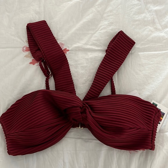 Time and Tru Maroon Two-Piece Bikini Swim Suit Size S (4-6) - Picture 5 of 14